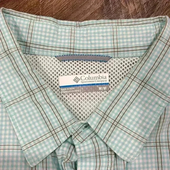 Columbia Men's Plaid Button Down Short Sleeve Pocket Shirt
Sz Medium Turquoise - Picture 2 of 12